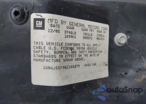 2006 Saturn Ion Level 2 from USA, damaged, VIN 1G8AJ55F96Z166379